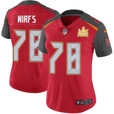 Nike Tampa Bay Buccaneers #78 Tristan Wirfs Red Team Color Women's Super Bowl LV Champions Patch Stitched NFL Vapor Untouchable Limited Jersey